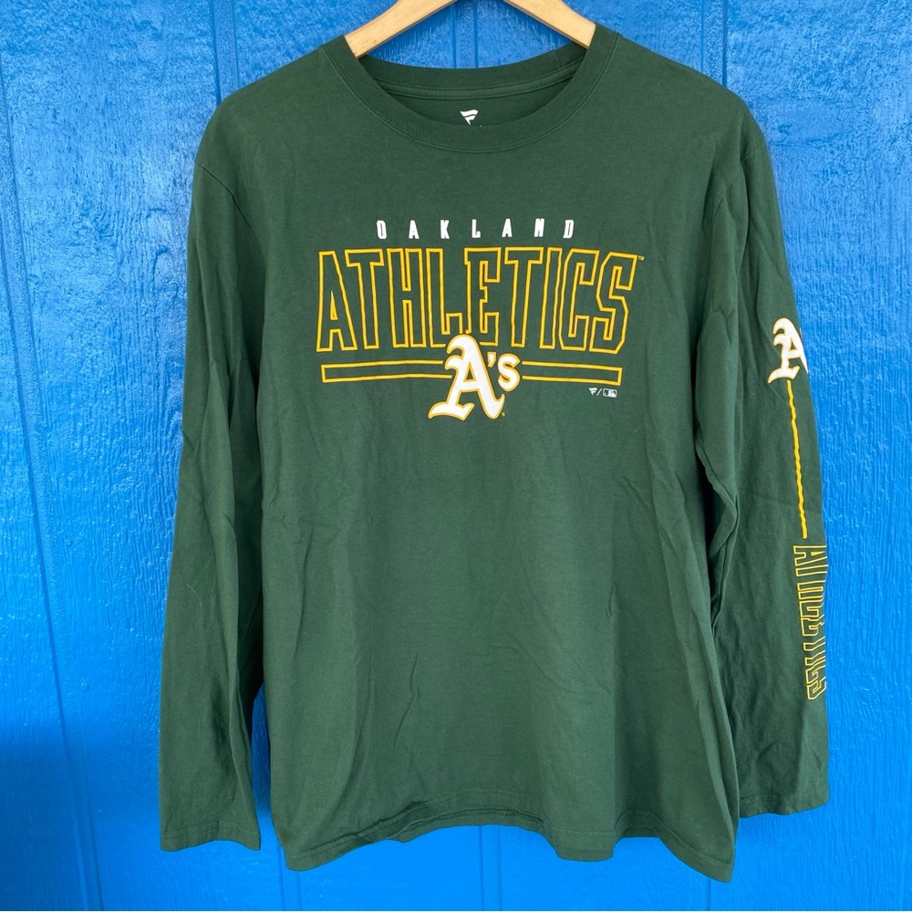 Fanatics Oakland Athletics A's Green MLB Long Sleeve Large Shirt Baseball